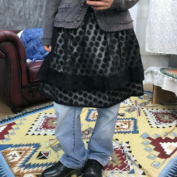 빈티지 여성 도트 미니스커트 