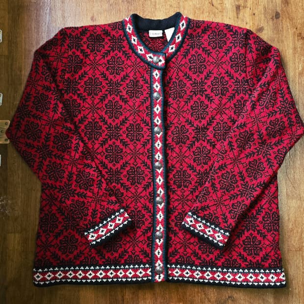 L.L.Bean 엘엘빈 노르딕 가디건  Merino wool 100%