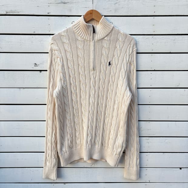 Polo 폴로 케이블 꽈배기 니트 풀오버