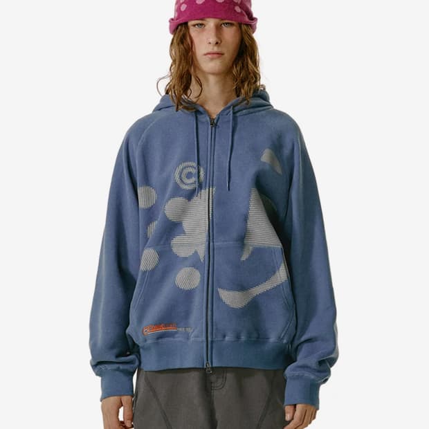 Dot-Com Zip-Up Hoodie Dusty Blue