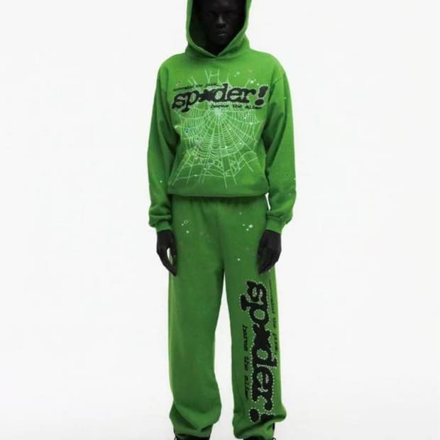 Sp5der 라인스톤 후디 셋업 L