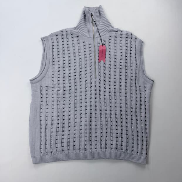 우마뭉 오가닉코튼 하프집업 니트 베스트