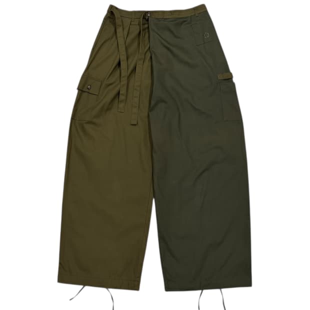 선대스쿨 플리츠 한복 카고팬츠 바지 올리브 XL