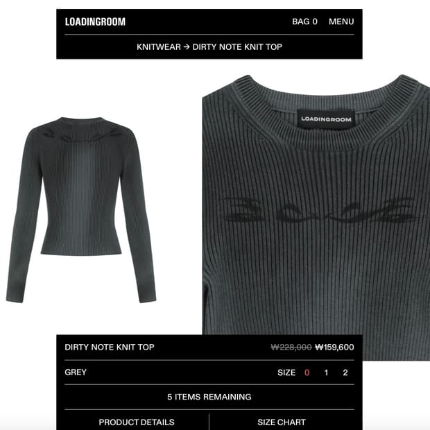 loadingroom dirty note knit top 1size