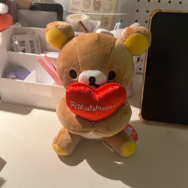 일본 고전 리락쿠마 하트 인형