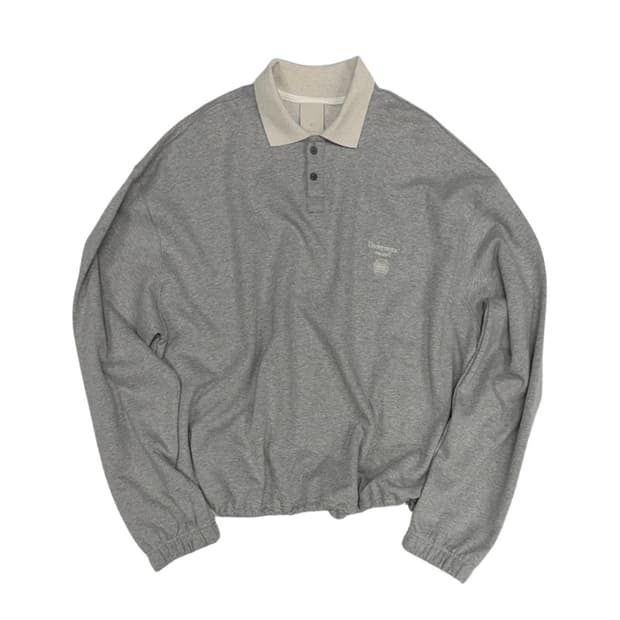 새상품) 언더마이카 무 140 칼라 스웨트셔츠 멜란지 그레이 2사이즈