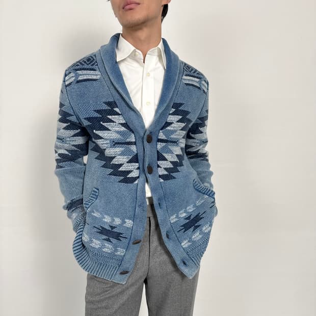 Navajo pattern shawl collar 상품이미지1