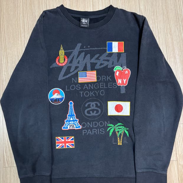 스투시 월드투어 국기 스웻셔츠 (L)