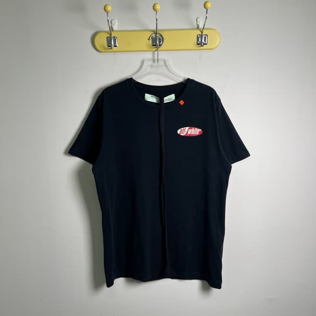 19ss 오프화이트 스플릿 로고 반팔 티셔츠 L