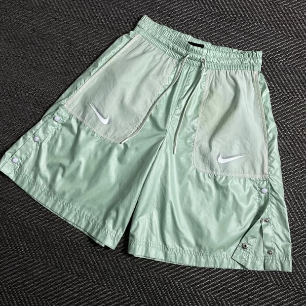 나이키 우먼스 더블 스우시 나일론 러닝 팬츠y 4466