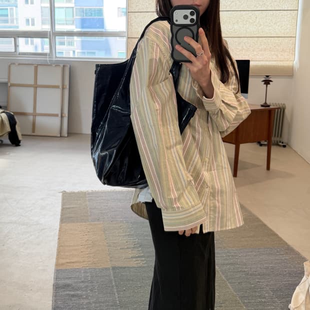 heritagefloss PATENT PLASTIC BAG / Navy