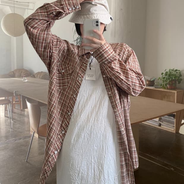 포켓 체크 셔츠 (Man XL) AB0654