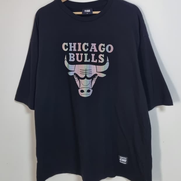 XL ) NBA 시카고불스 블랙 빅로고 반팔티