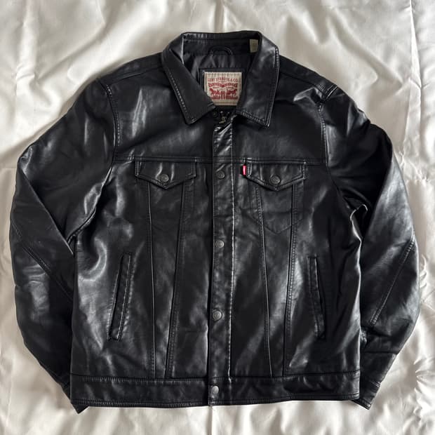 [XL] 리바이스 레더 트러커 자켓