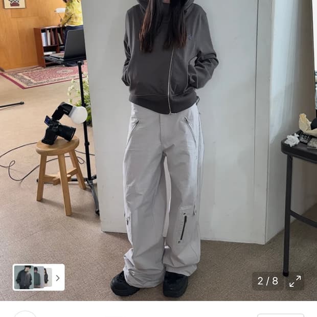 탄산마그네슘 x 송이송이 사이드 지퍼 후드집업 차콜