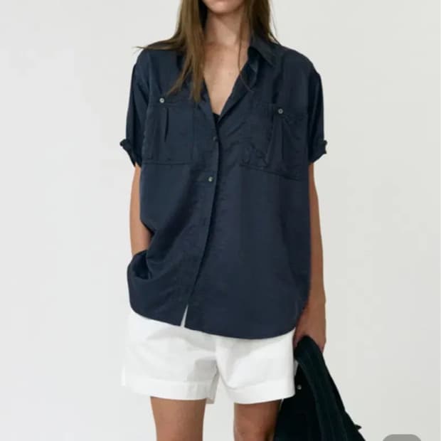낫띵리튼 kala two pocket shirt 네이비