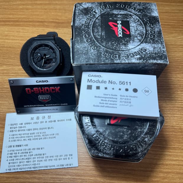 지샥 지얄오크 GA-2100 풀박스 / 정품보증서 O / 올블랙 색상