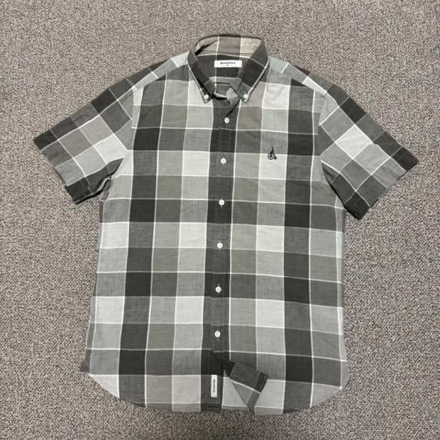 100 빈폴 체크 반팔 셔츠