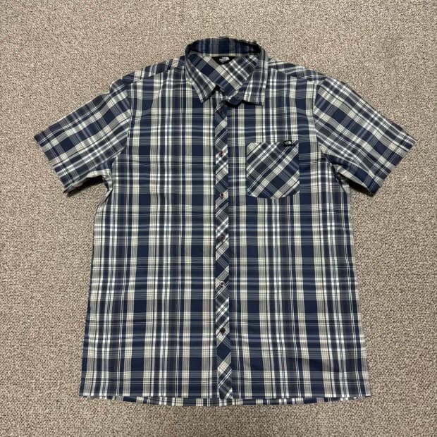 2xl 노스페이스 체크 반팔 셔츠