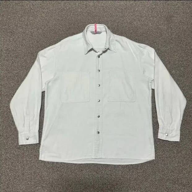 L 에잇세컨즈 데님 셔츠 자켓 화이트
