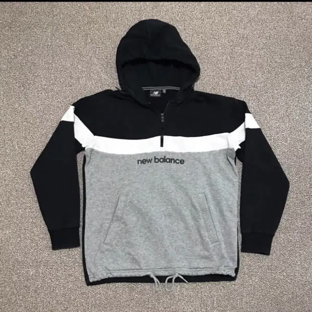 S 뉴발란스 반집업 후드티