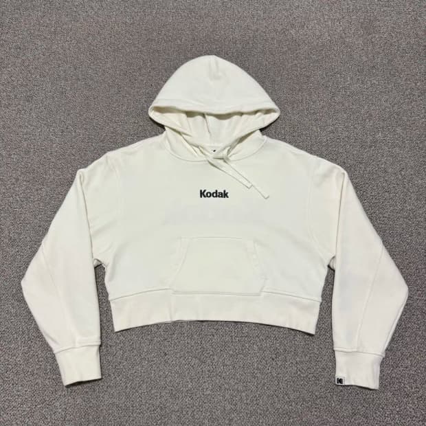 S 코닥 크롭 후드티