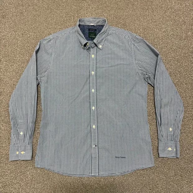 100 헨리코튼 체크 셔츠 슬림핏