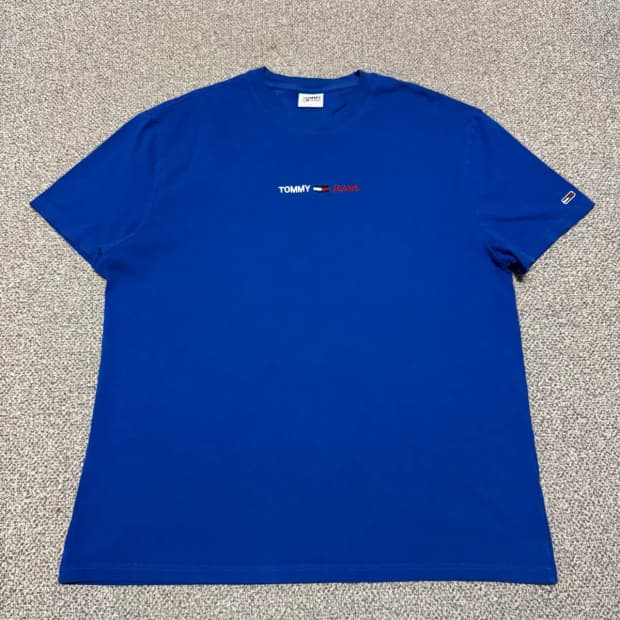 L 타미진스 로고 반팔 티셔츠 블루