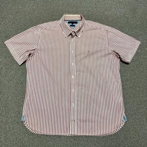 XL 타미힐피거 스트라이프 반팔 셔츠