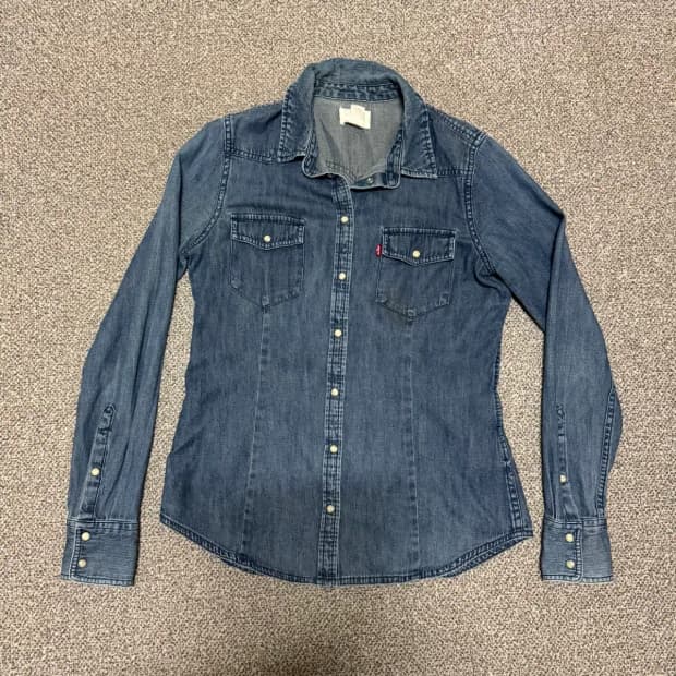 S 리바이스 데님 셔츠 여성
