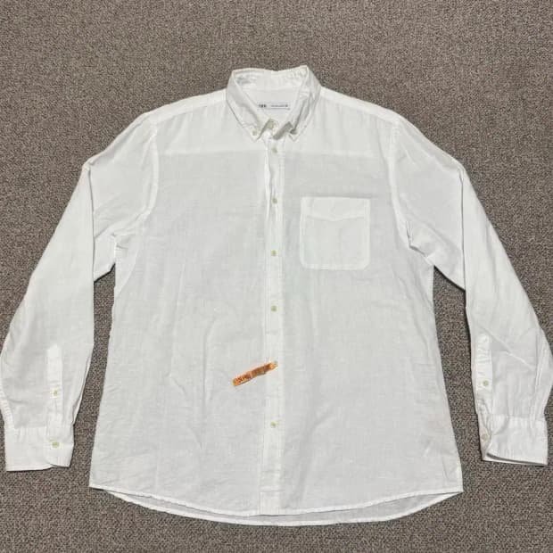 L 자라 화이트 린넨 셔츠