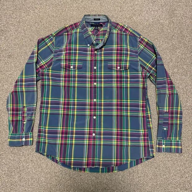 XL 타미힐피거 체크 셔츠