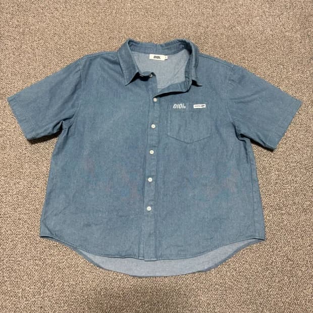 S 오아이오아이 0ioi 반팔 데님 셔츠
