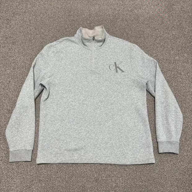 M 캘빈클라인 CK 그레이 하프집업 맨투맨