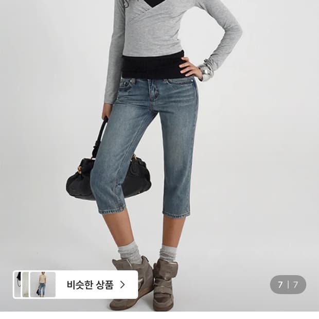 [B-DENIM] VINTAGE CAPRI JEANS 049