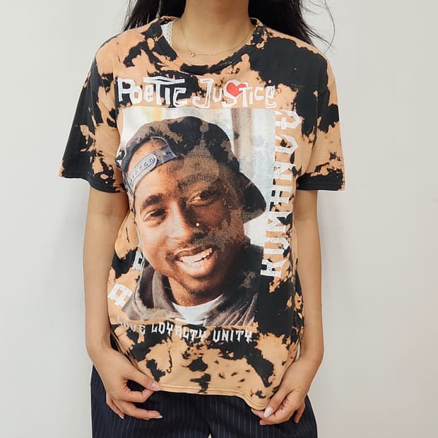 2Pac 투팍 포에틱 저스티스 타이다이 랩티 반팔 티셔츠 M