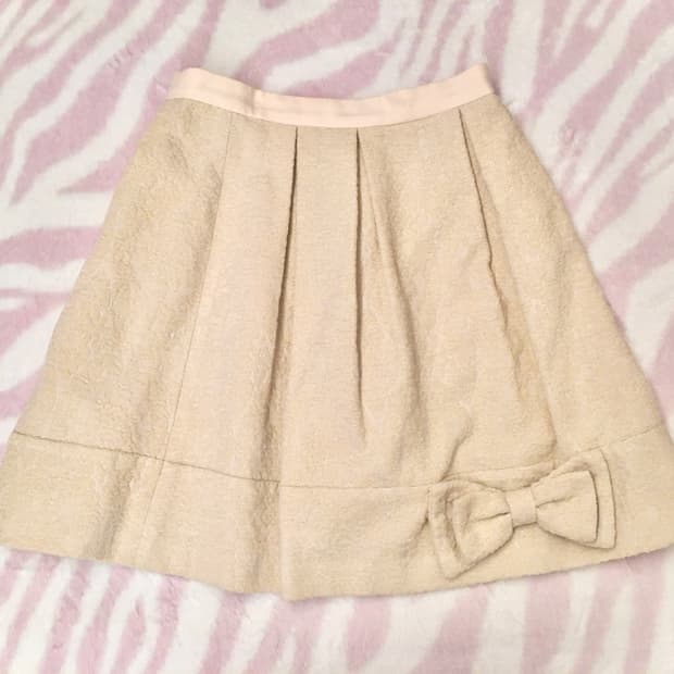 로디스포토 lodispotto 히메갸루 리본 베이지 스커트 라떼갸루
