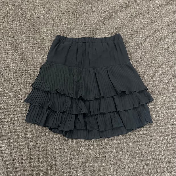 M)Glacier 블랙 캉캉 미니 스커트