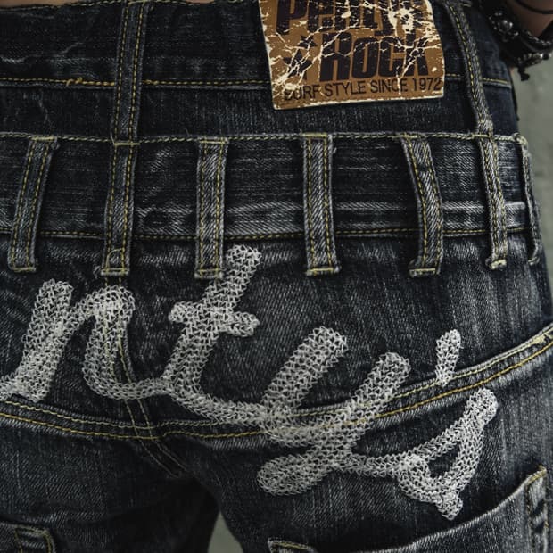 Back Needle-work Detail Denim Shorts