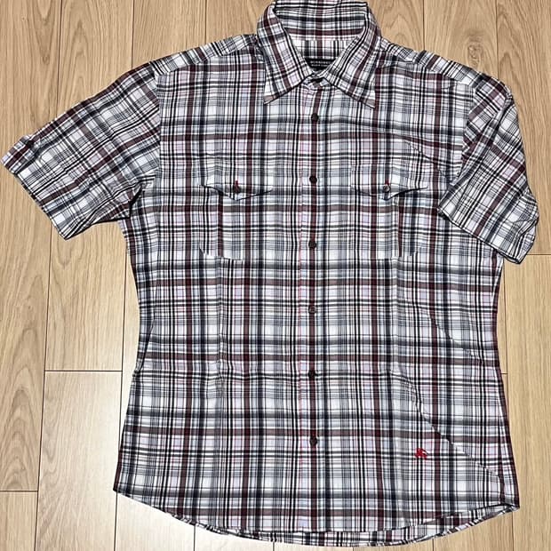 버버리 블랙라벨 BURBERRY 체크 반팔 셔츠