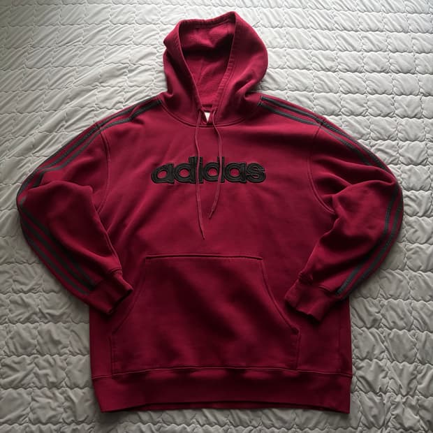 Adidas 00s Vintage Hoodie 후드티 버건디