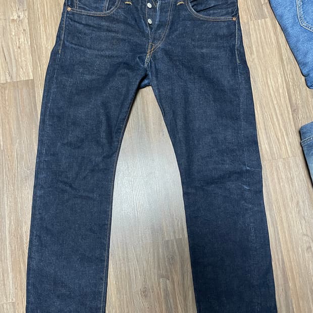 RRL 더블알엘 이스트웨스트 슬림핏 셀비지 데님