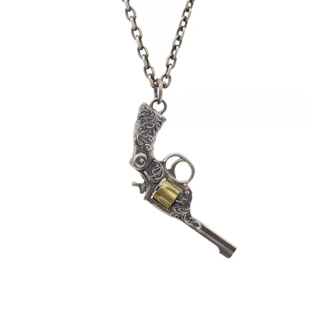 Oceanora 스털링 실버 빈티지 리볼버 펜던트 목걸이