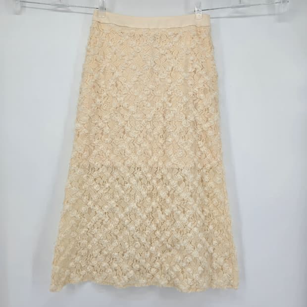 듀이듀이 로즈 레이스 스커트 아이보리