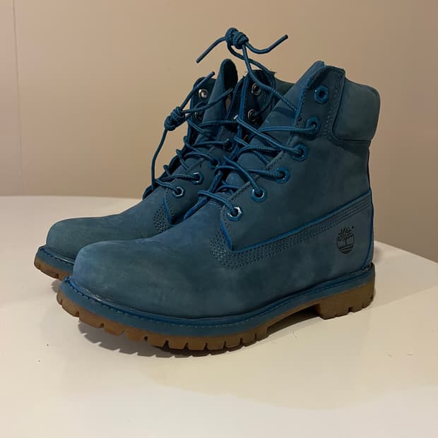 팀버랜드 6인치 프리미엄 워터프루프 미디엄 블루 누벅