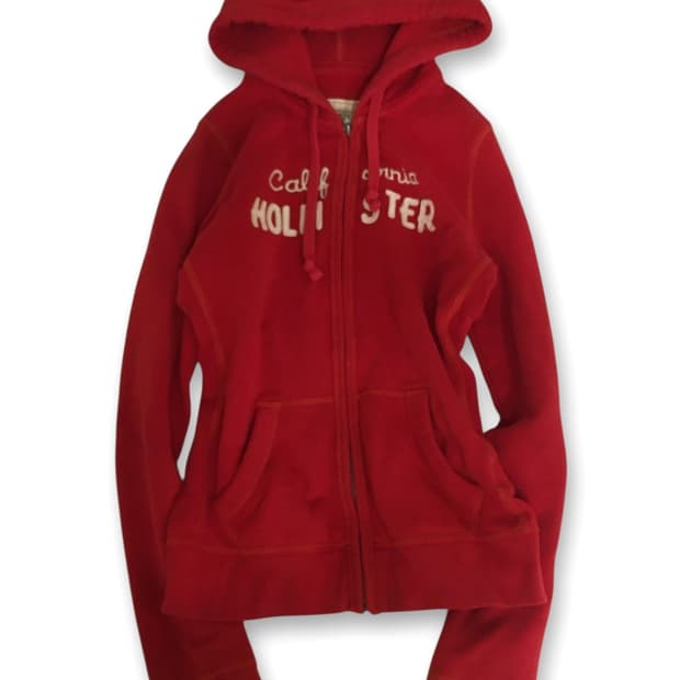[딱붙핏/택포] 홀리스터 레드 후드집업 S