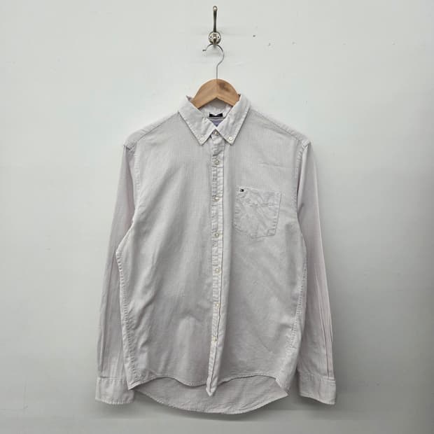 타미힐피거 체크 긴팔 셔츠 남m