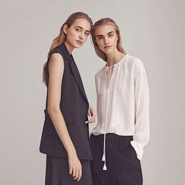 띠어리 실크 벨 커프 블라우스