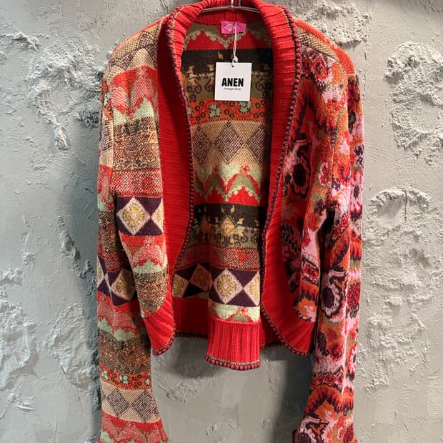 오일릴리 에스닉 자카드 울 니트 가디건 13
