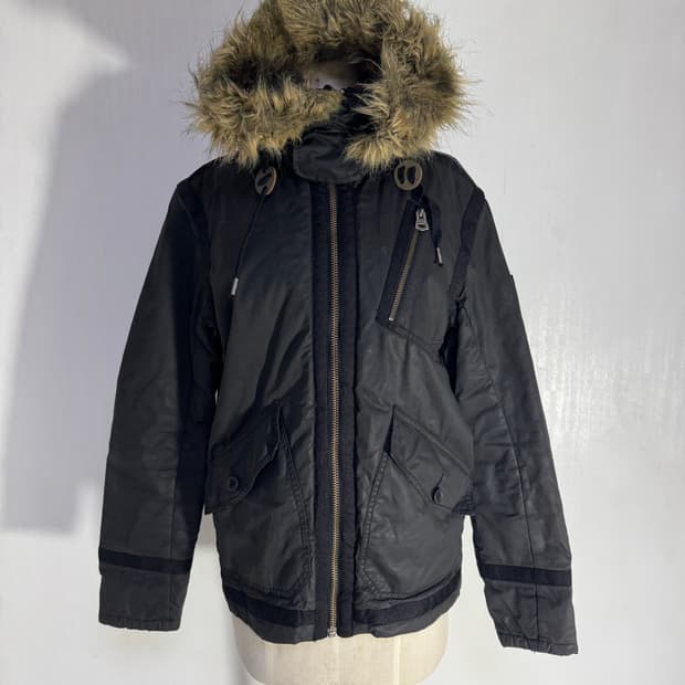 디젤 퍼 후드 밀리터리 자켓